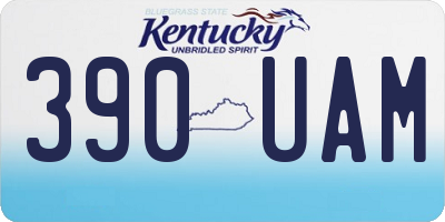 KY license plate 390UAM