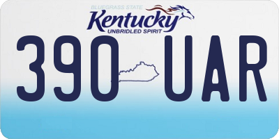 KY license plate 390UAR