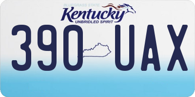 KY license plate 390UAX