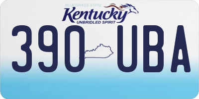 KY license plate 390UBA
