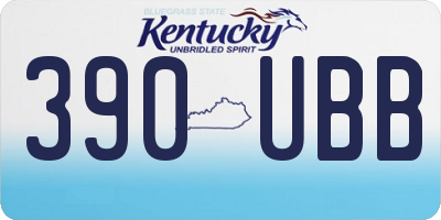 KY license plate 390UBB