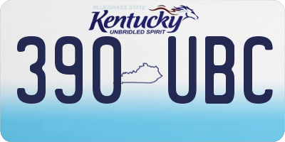KY license plate 390UBC