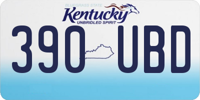 KY license plate 390UBD