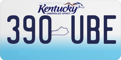 KY license plate 390UBE