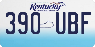 KY license plate 390UBF