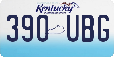KY license plate 390UBG