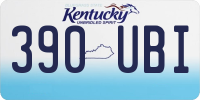KY license plate 390UBI