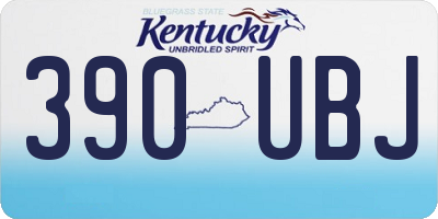 KY license plate 390UBJ
