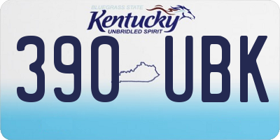 KY license plate 390UBK