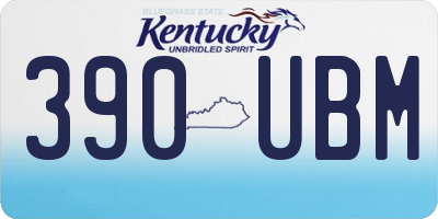 KY license plate 390UBM