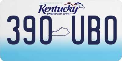 KY license plate 390UBO