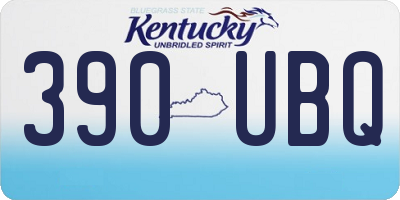 KY license plate 390UBQ
