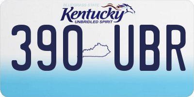 KY license plate 390UBR