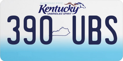 KY license plate 390UBS