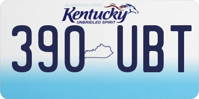KY license plate 390UBT