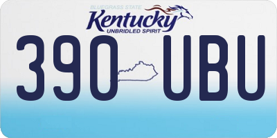 KY license plate 390UBU