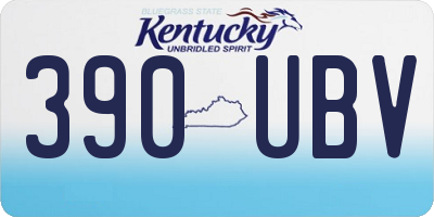KY license plate 390UBV