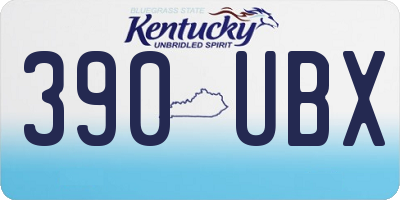 KY license plate 390UBX