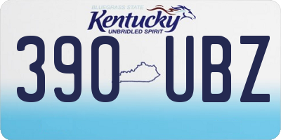 KY license plate 390UBZ