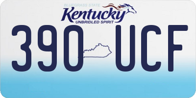KY license plate 390UCF