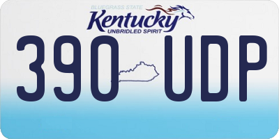 KY license plate 390UDP