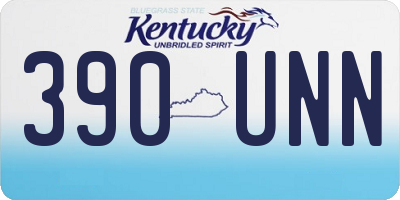 KY license plate 390UNN