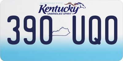 KY license plate 390UQO