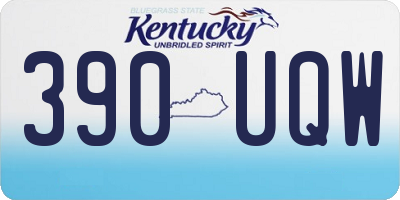 KY license plate 390UQW