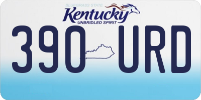 KY license plate 390URD