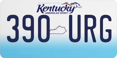 KY license plate 390URG