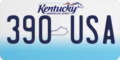 KY license plate 390USA