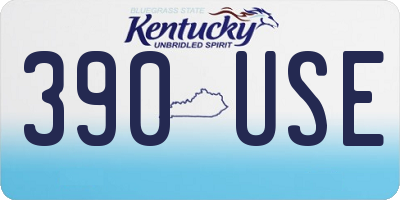 KY license plate 390USE