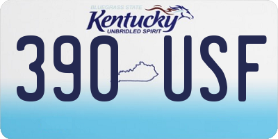 KY license plate 390USF