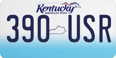KY license plate 390USR