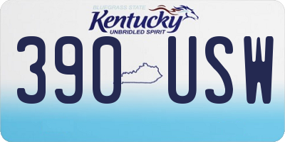 KY license plate 390USW