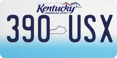 KY license plate 390USX