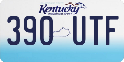 KY license plate 390UTF