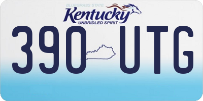 KY license plate 390UTG