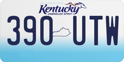 KY license plate 390UTW