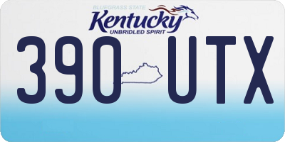 KY license plate 390UTX