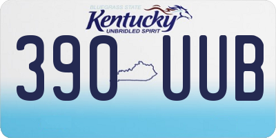 KY license plate 390UUB
