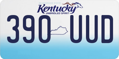 KY license plate 390UUD