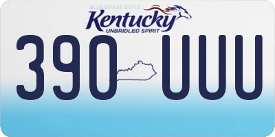 KY license plate 390UUU