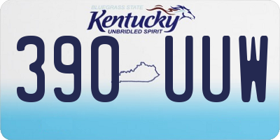 KY license plate 390UUW