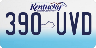 KY license plate 390UVD