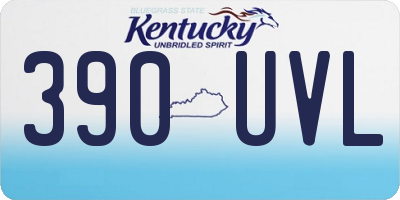 KY license plate 390UVL