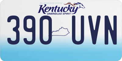 KY license plate 390UVN