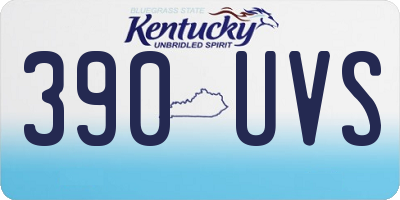 KY license plate 390UVS
