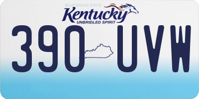 KY license plate 390UVW