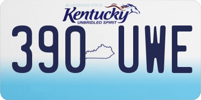 KY license plate 390UWE